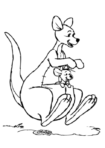 Funny Kangaroo Coloring Page